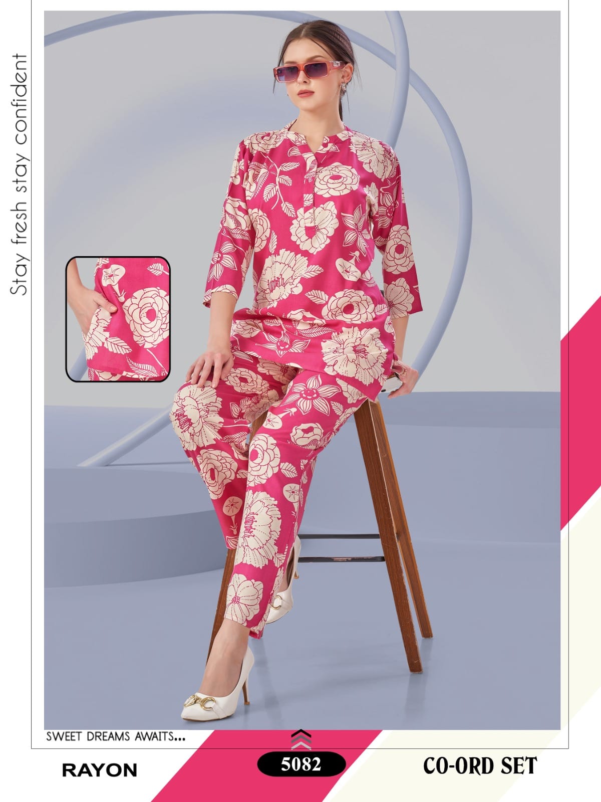 pink floral co ord set